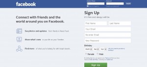 Facebook interface