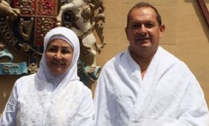 Simon Collis and his wife Huda Mujarkech (pic: BBC/Fawziah1)