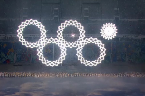 Photo 5th Olympic Ring Malfunctioned During Opening Ceremony At Sochi 2014 Winter Olympics